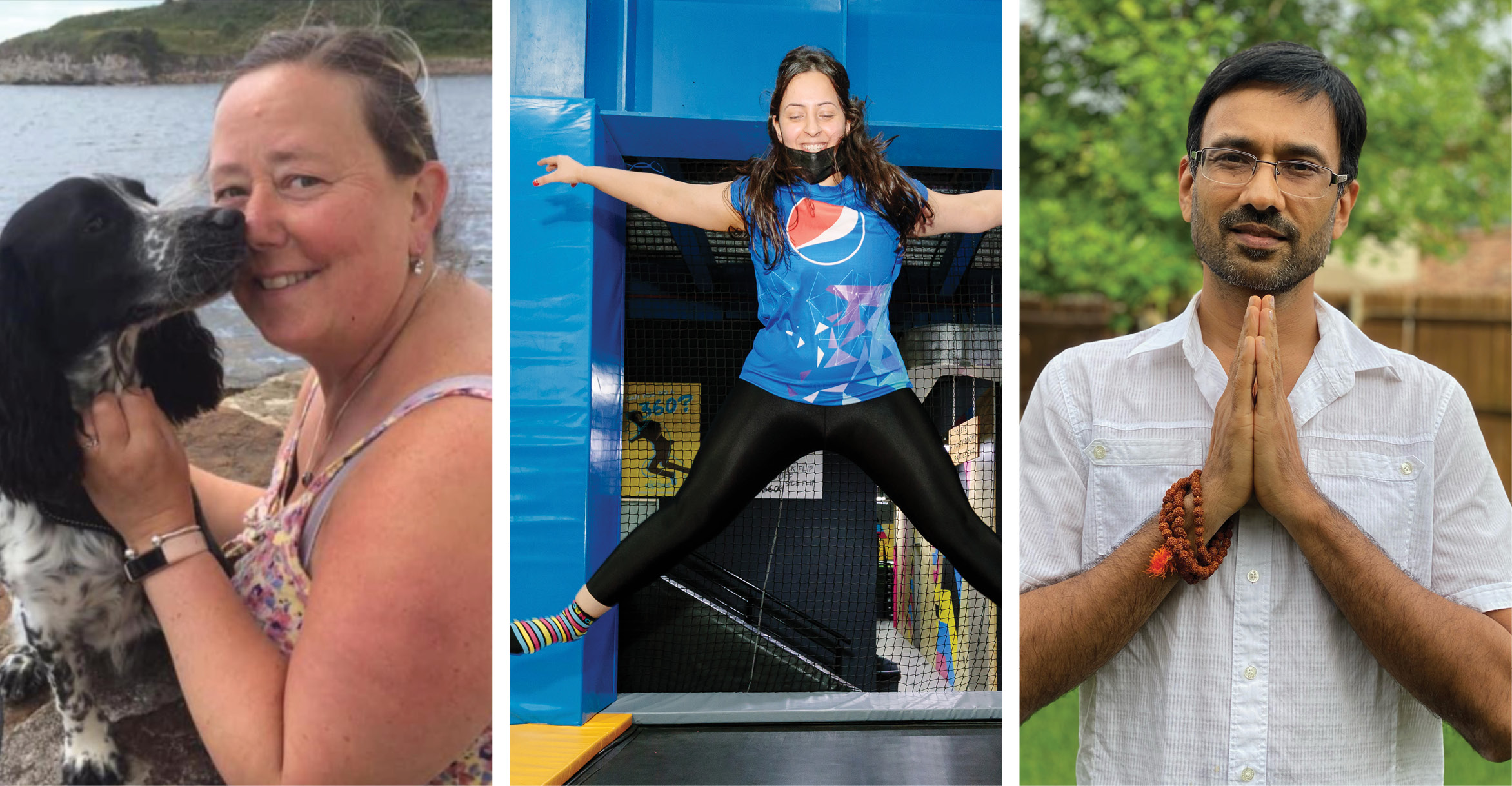 A collage of Amanda, Heer, and Vinay who are all featured in the story. | Mental Health